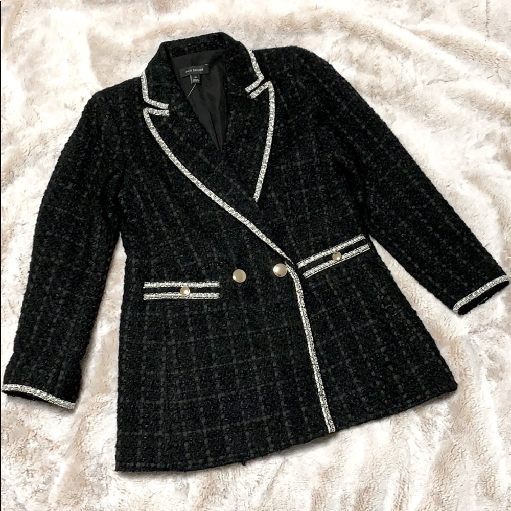 Ann Taylor tweed pocket jacket